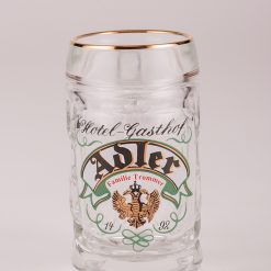 Kleiner Bierkrug aus Glas incl. Logo
